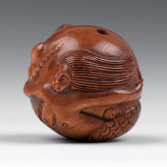 aaa0127 Japanese Boxwood Wood Ojime Bead