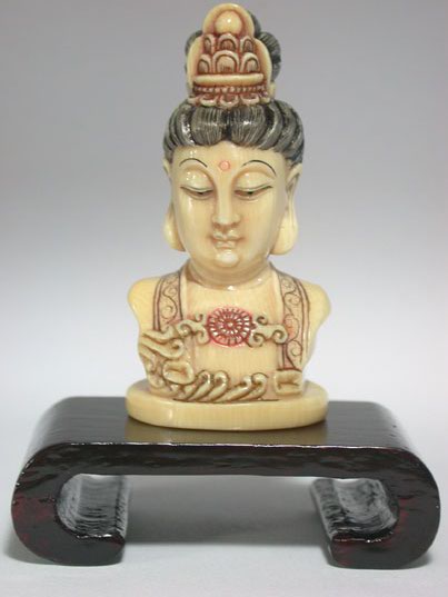adb0523 Fossil Mammoth Ivory Netsuke Invest in Kwan-yin