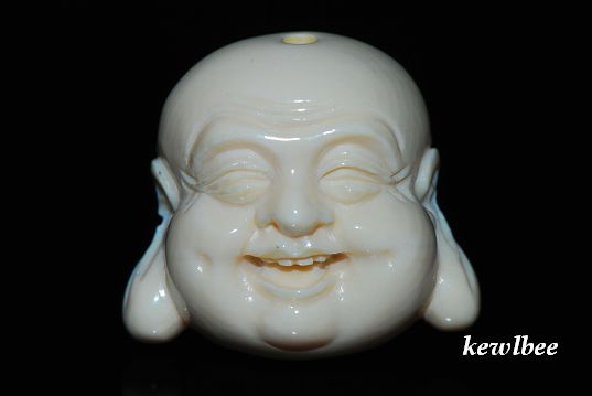 adb0849 GENUINE MAMMOTH TUSK BEAD BUDDHA MASK