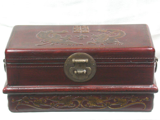 caa005 Chinese Leather Wood CD Box
