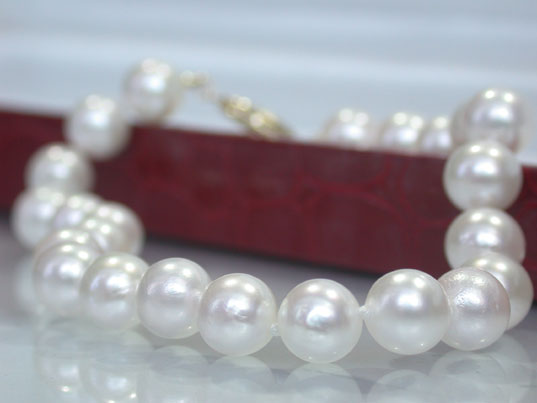 dabd001 Sea Water Akoya Pearl Bracelet 7.5mm 14K Gold