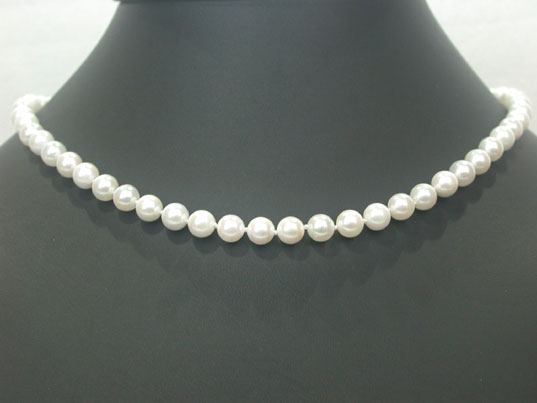 dana001 Genuine Akoya Cultured Pearl Necklace 7mm 14K G