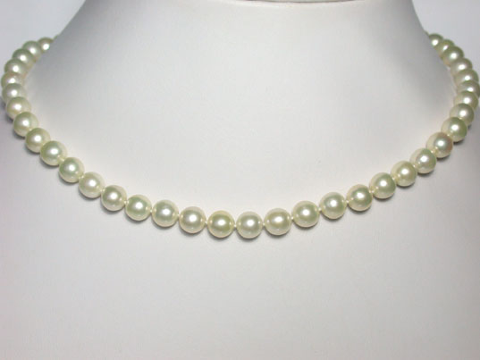 danl001 Rare Baroque Golden Akoya Pearl Necklace 7.5mm
