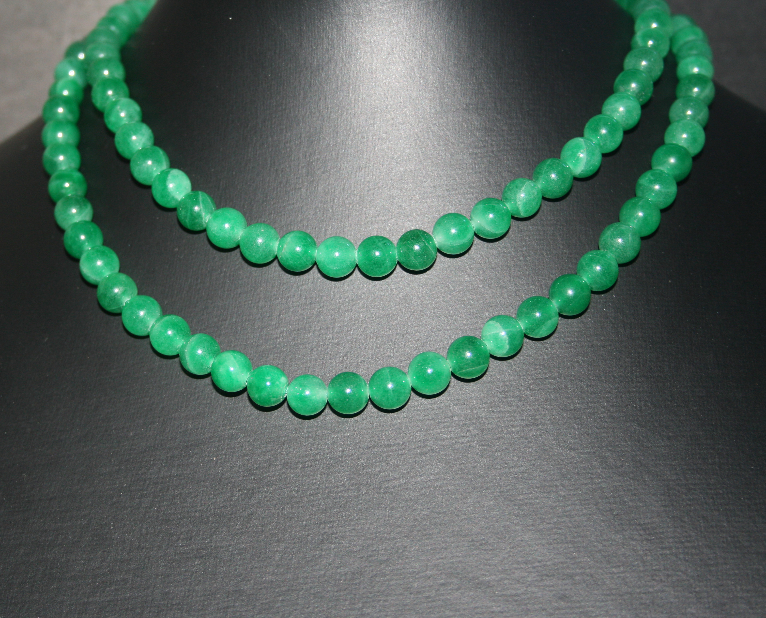 jjn0189 Imperial Green Jade Gemstone Necklace 108 Bead