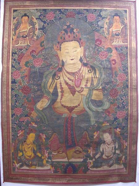 tba5153 Old Tibetan Thangka Tangka Painting 55" x 40"