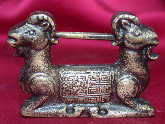 cec0001 Chinese Copper Brass Cabinet Lock Padlock Key 2 Sheep