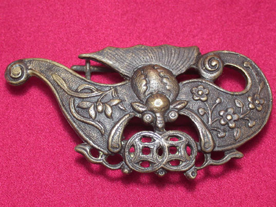 cec0006 Chinese Copper Brass Cabinet Lock Key Bat 2 Coin Flower