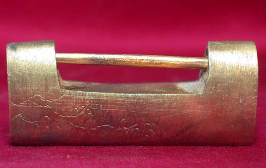 cec0017 Chinese Copper Brass Cabinet Lock Padlock Key Flower