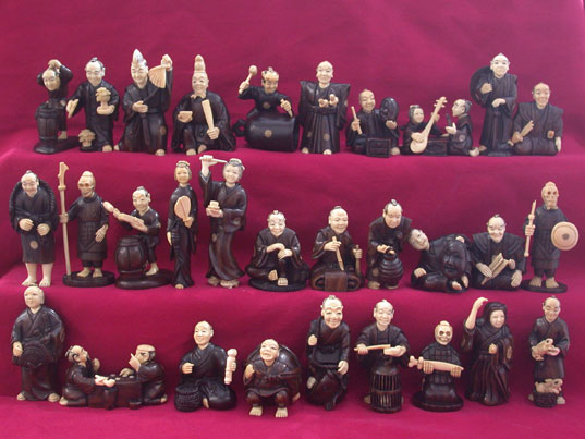 win4w04 Wholesale Ivory Wood Netsuke 30pcs Figures