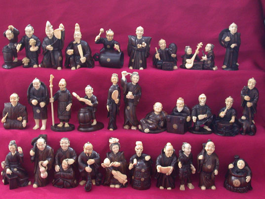 win4w05 Wholesale Ivory Wood Netsuke 30pcs Figures